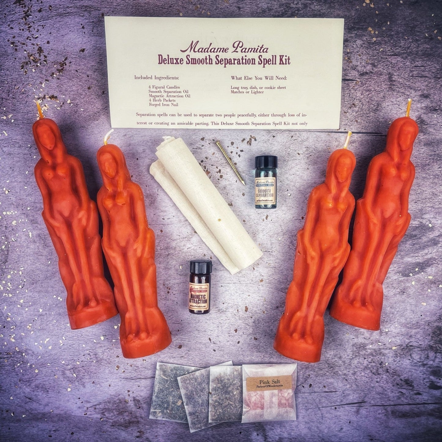 Kit de Hechizo de Vela de Separación Suave Deluxe - Mujer/Mujer | Partida Pacífica y Dirección del Amor