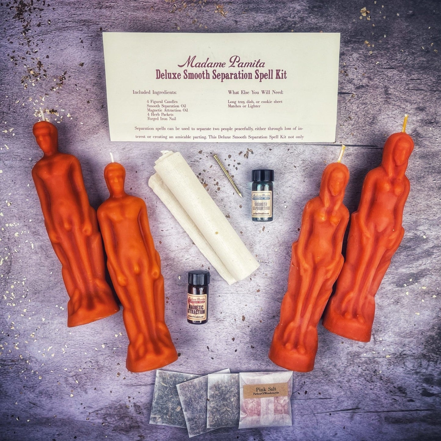 Kit de Hechizos con Velas Deluxe para una Separación Suave - Femenino/Masculino | Separación Pacífica y Dirección Amorosa