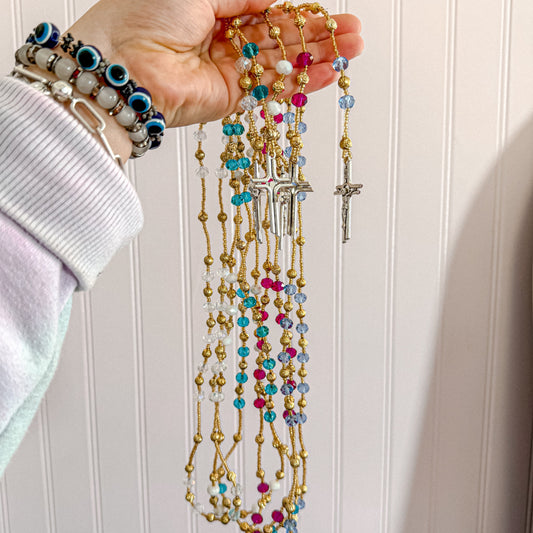 Handmade Beaded Rosario with Cross