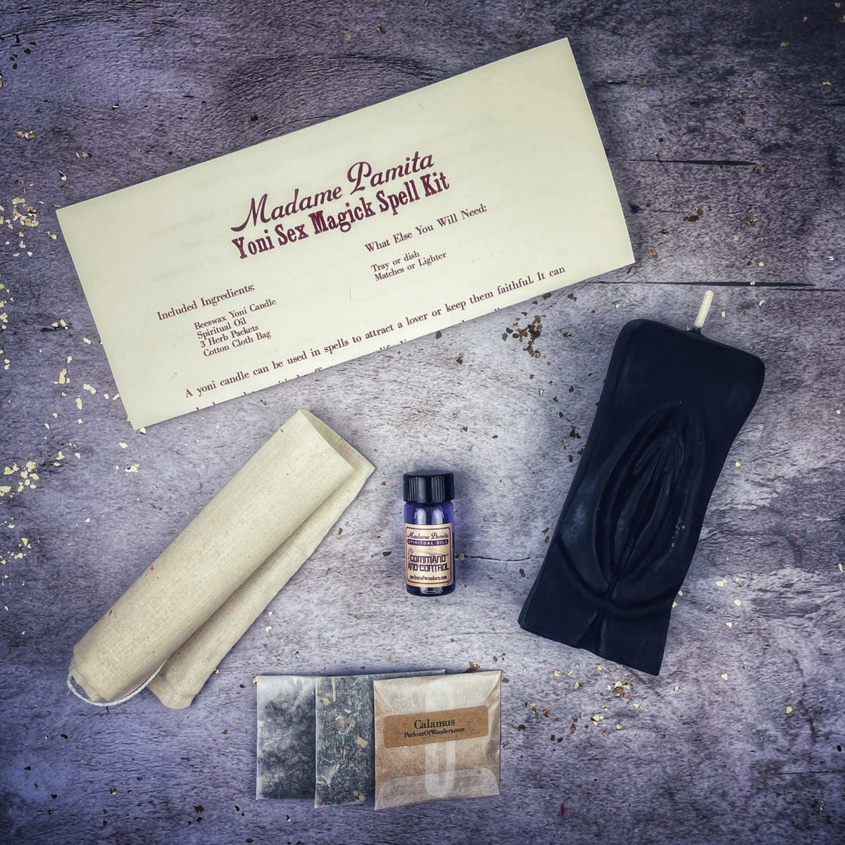 Kit de hechizo con vela Yoni Sex Magick - Pasión, atracción y poder sexual