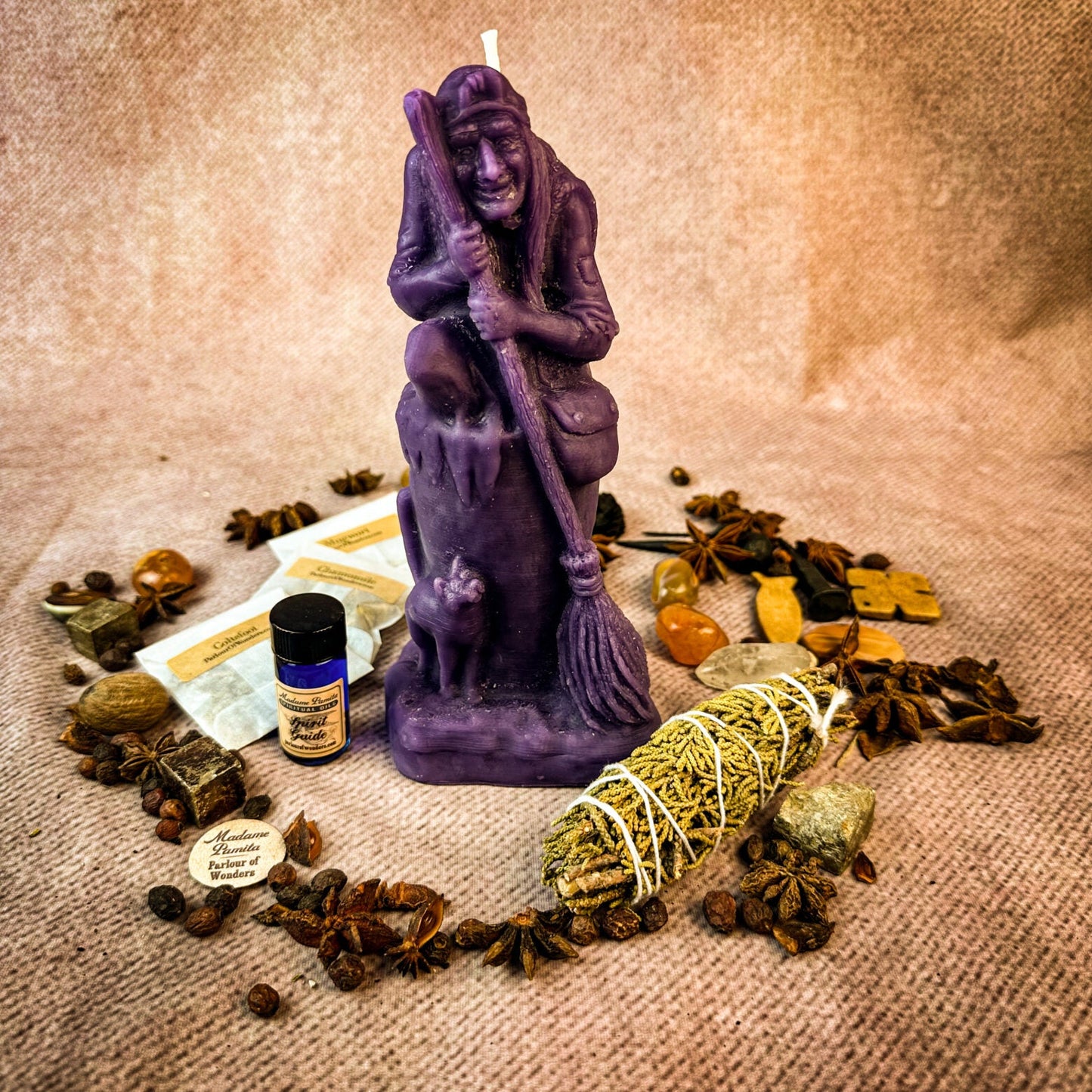 Kit de hechizo de vela Bendiciones de Baba Yaga - Sabiduría y protección