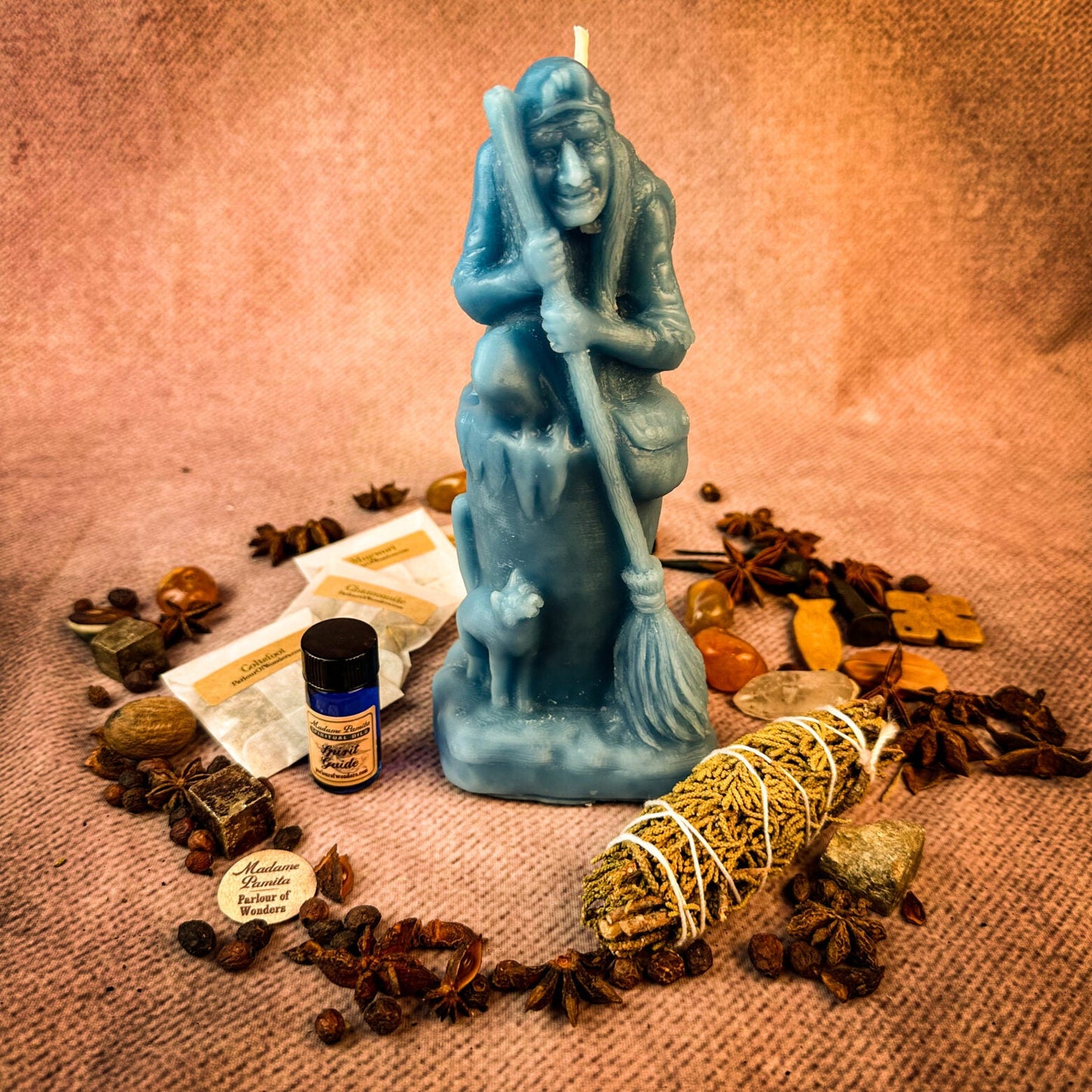 Kit de hechizo de vela Bendiciones de Baba Yaga - Sabiduría y protección