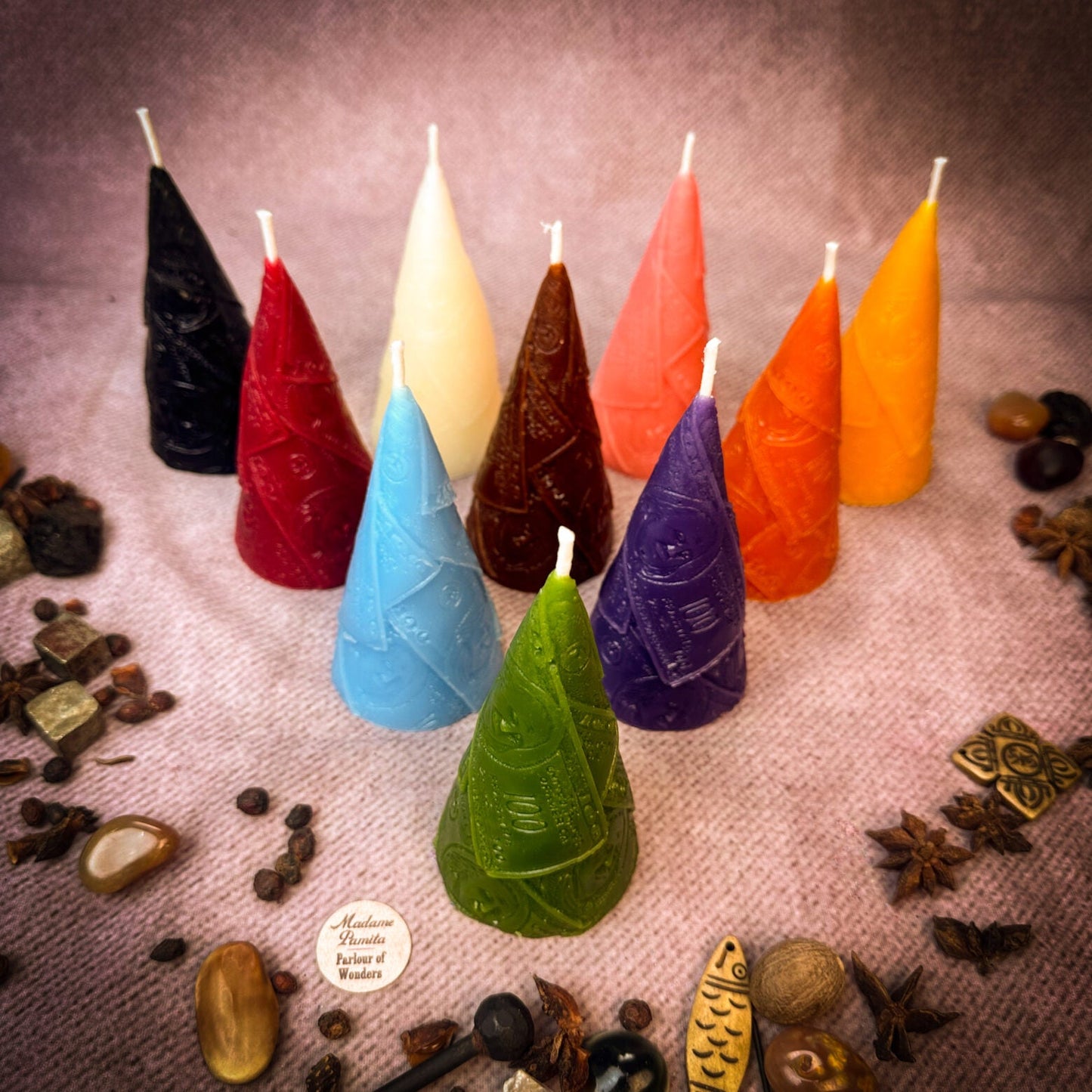 Vela Hechizo de Cera de Abeja para Hacer Dinero - Magia de Prosperidad y Abundancia