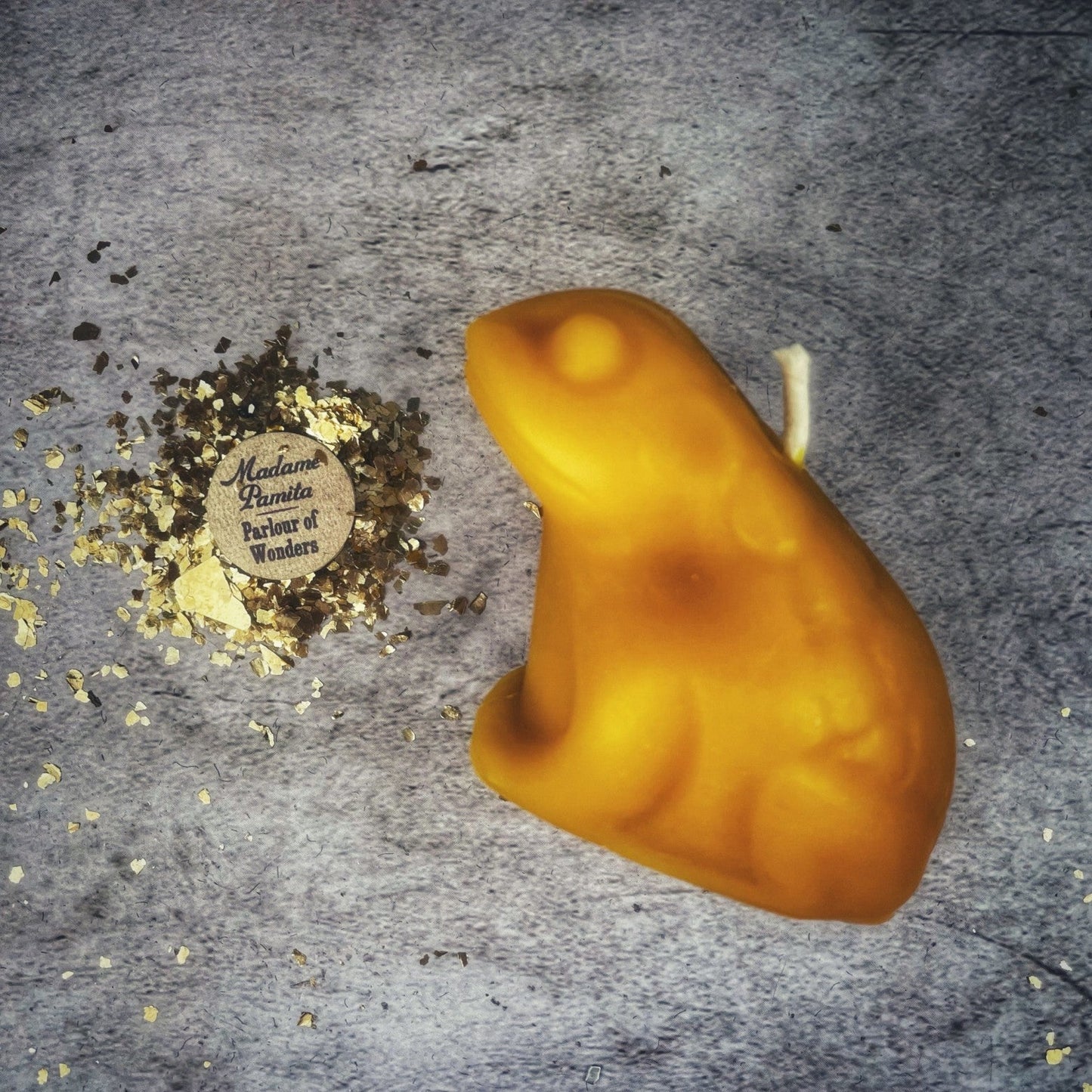 Vela Mágica Rana de la Suerte de Cera de Abeja - Magia de Abundancia y Prosperidad
