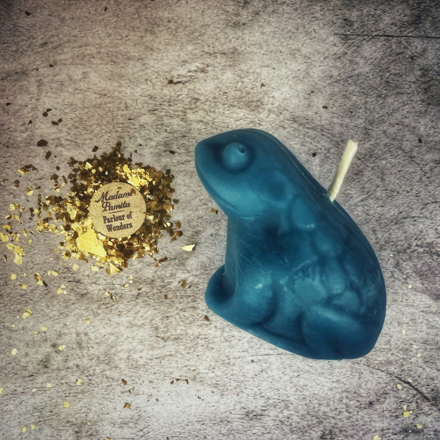 Vela Mágica Rana de la Suerte de Cera de Abeja - Magia de Abundancia y Prosperidad