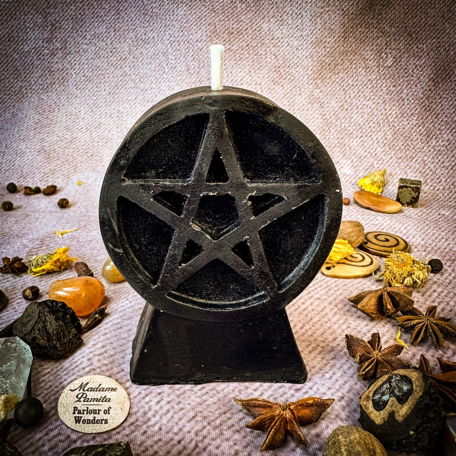 Pentacle of Protection Candle Spell Kit - Five Elements & Spiritual Safety Magic