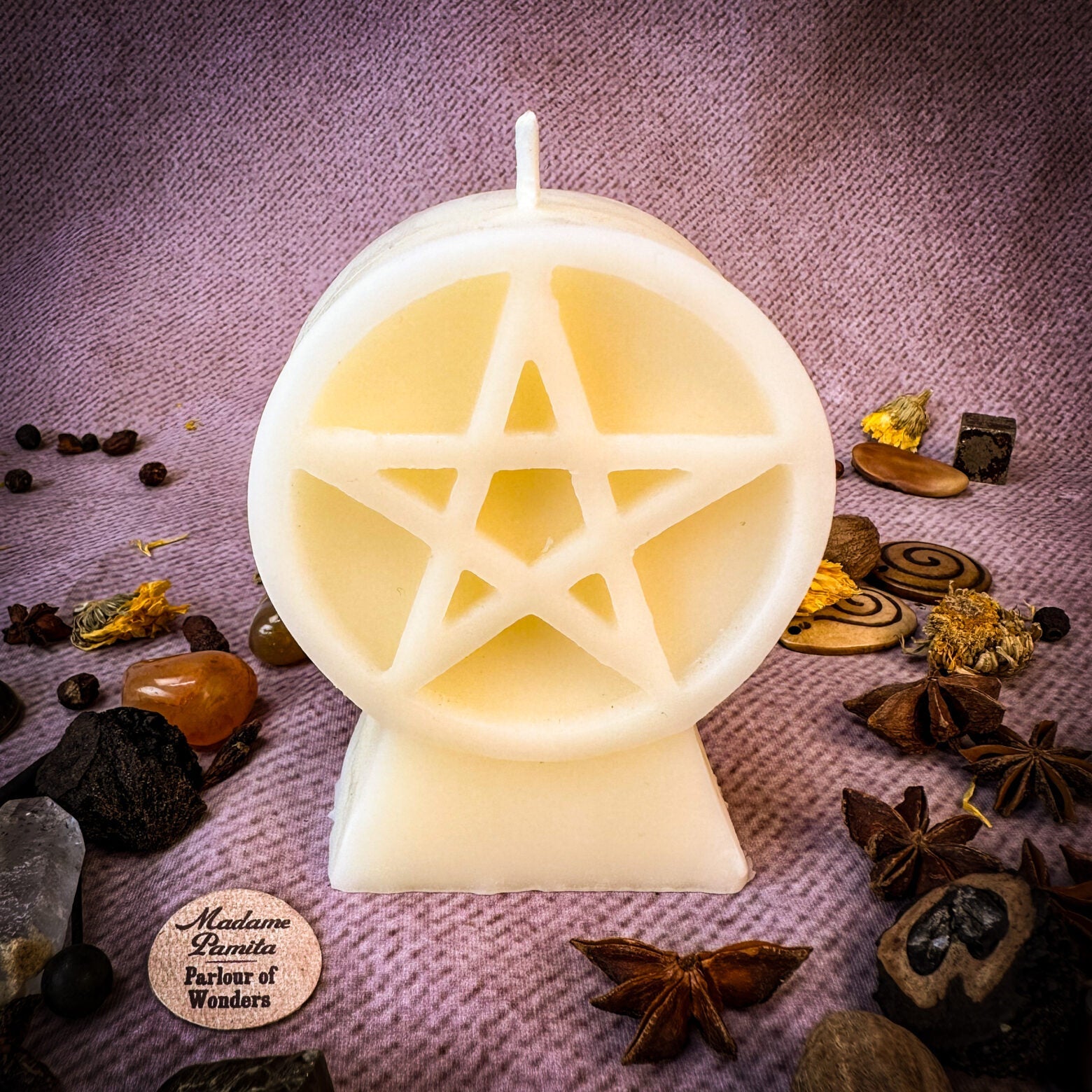 Pentacle of Protection Candle Spell Kit - Five Elements & Spiritual Safety Magic