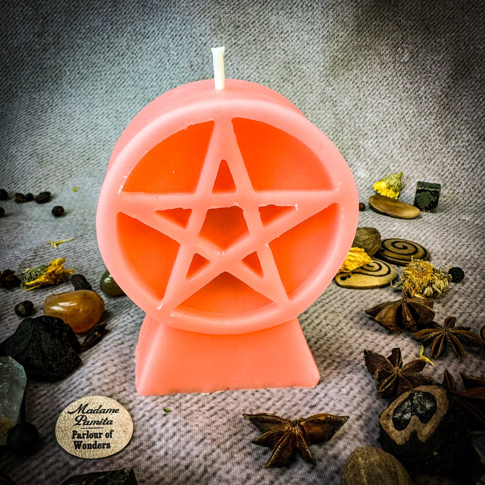 Pentacle of Protection Candle Spell Kit - Five Elements & Spiritual Safety Magic