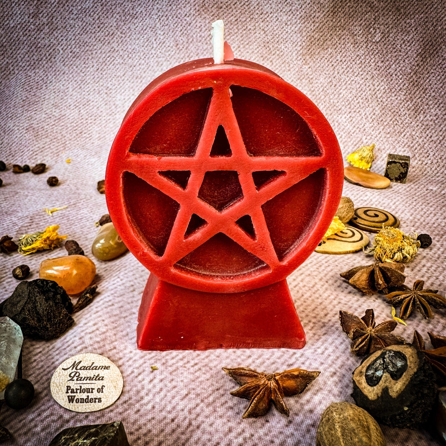 Pentacle of Protection Candle Spell Kit - Five Elements & Spiritual Safety Magic