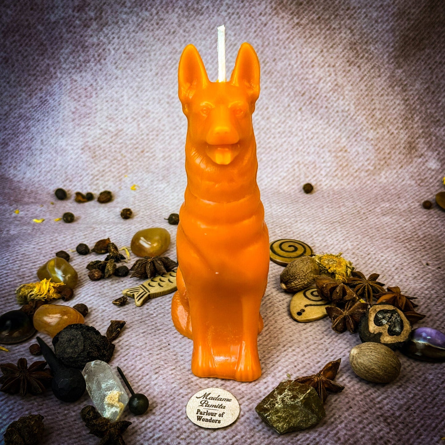 Vela de cera de abeja "Perro fiel" – Lealtad, Fidelidad y Amor Incondicional