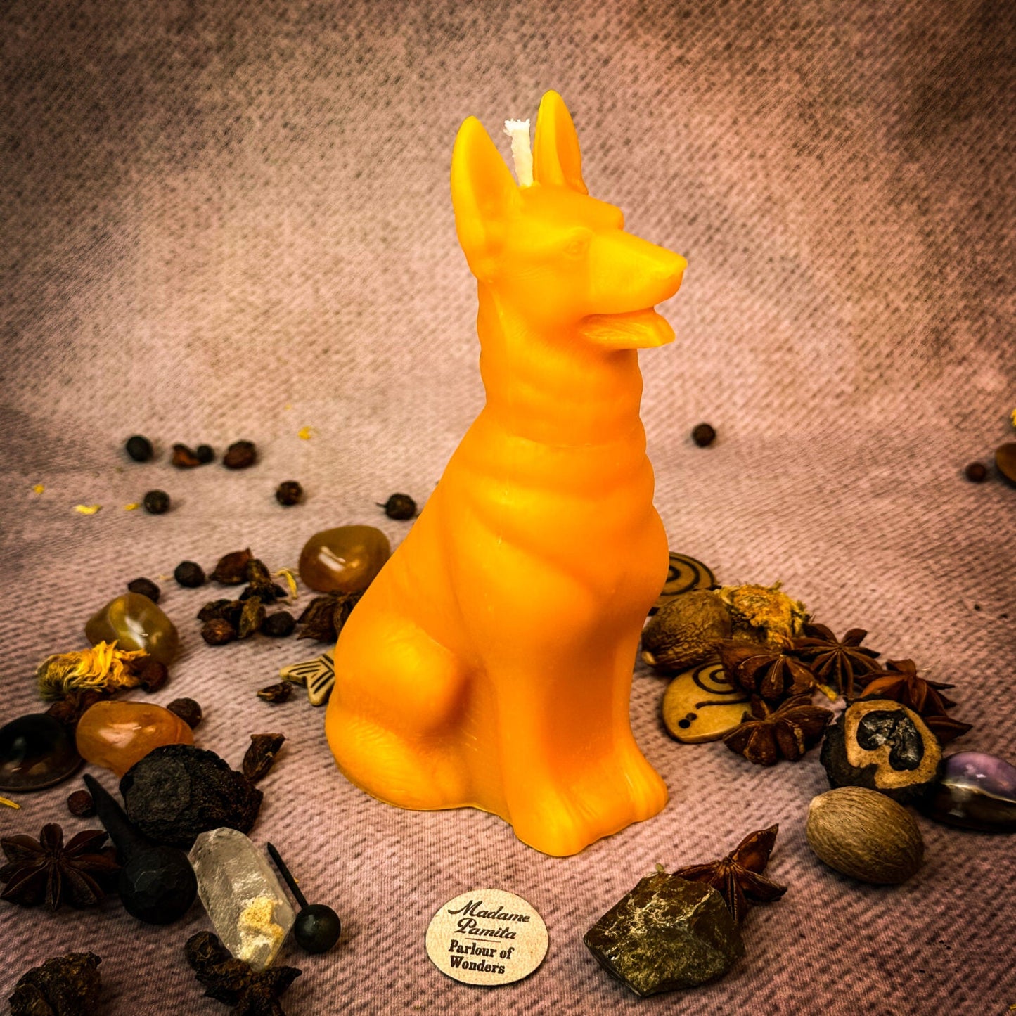 Vela de cera de abeja "Perro fiel" – Lealtad, Fidelidad y Amor Incondicional