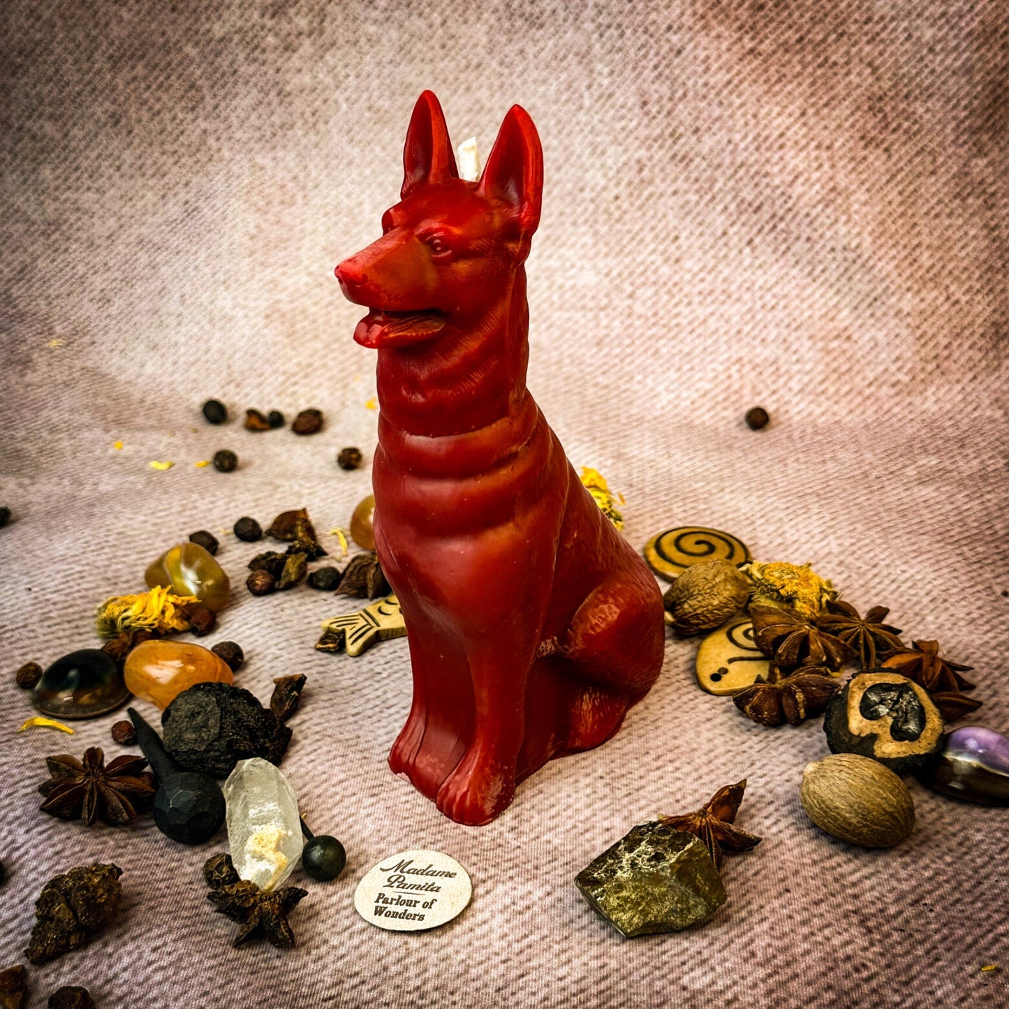Vela de cera de abeja "Perro fiel" – Lealtad, Fidelidad y Amor Incondicional