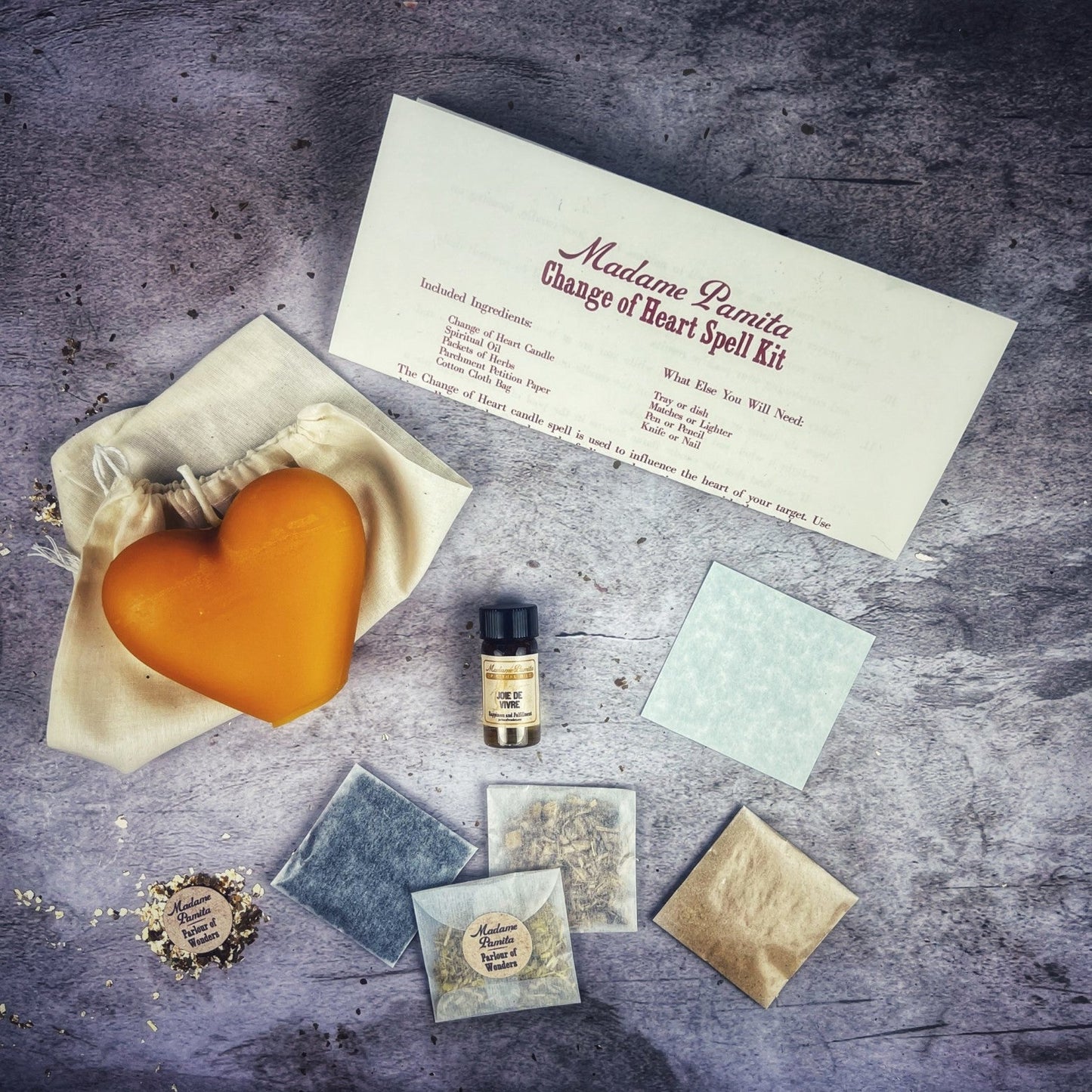 Kit de hechizos con vela para cambiar el corazón - Reconciliación amorosa y sanación emocional