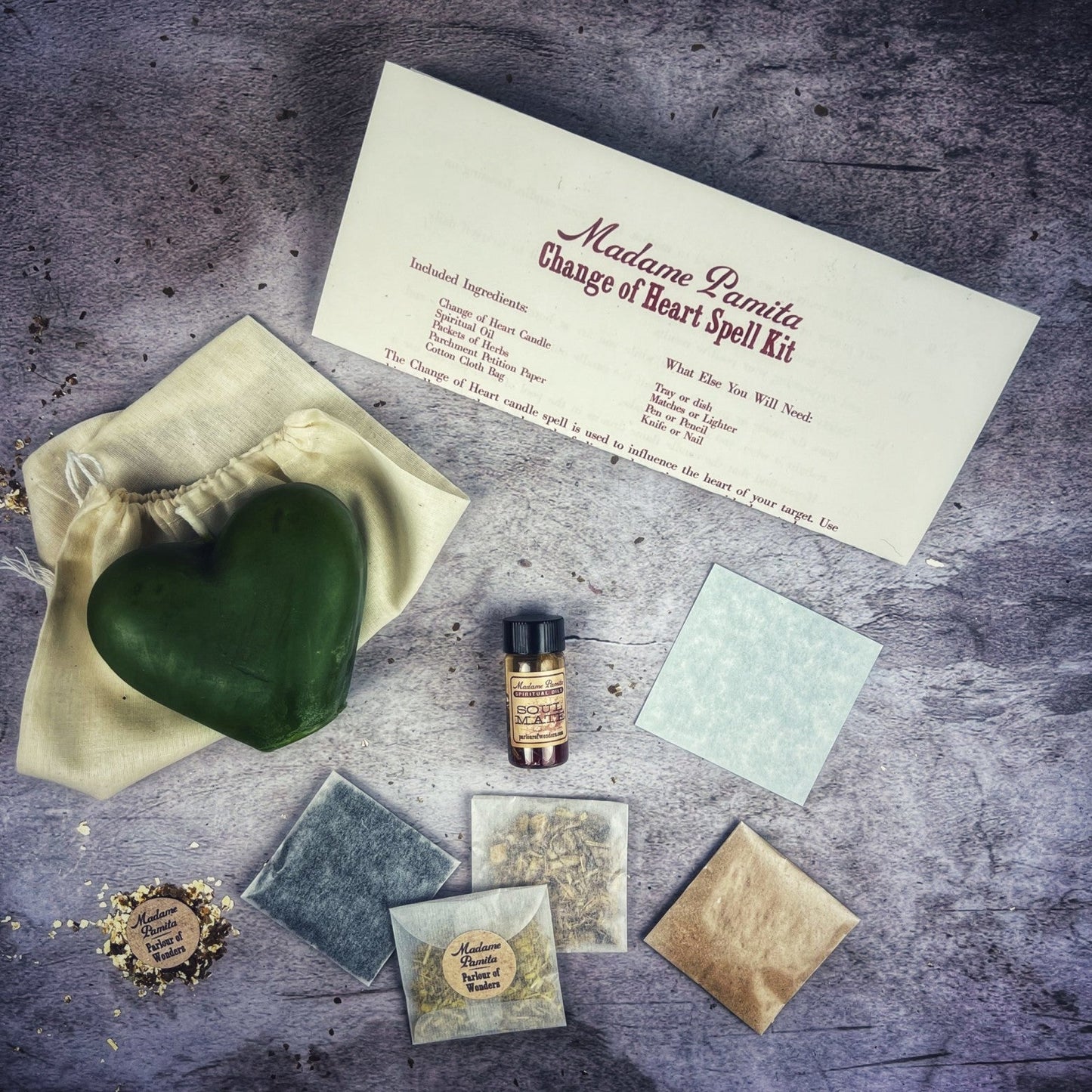 Kit de hechizos con vela para cambiar el corazón - Reconciliación amorosa y sanación emocional