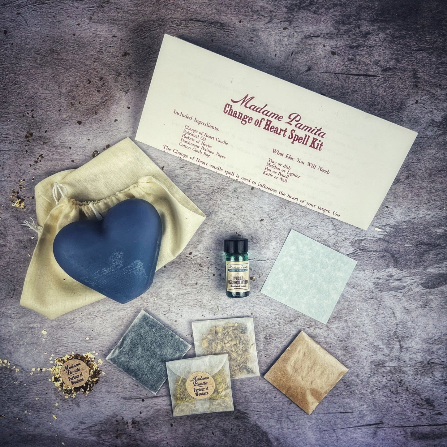 Kit de hechizos con vela para cambiar el corazón - Reconciliación amorosa y sanación emocional