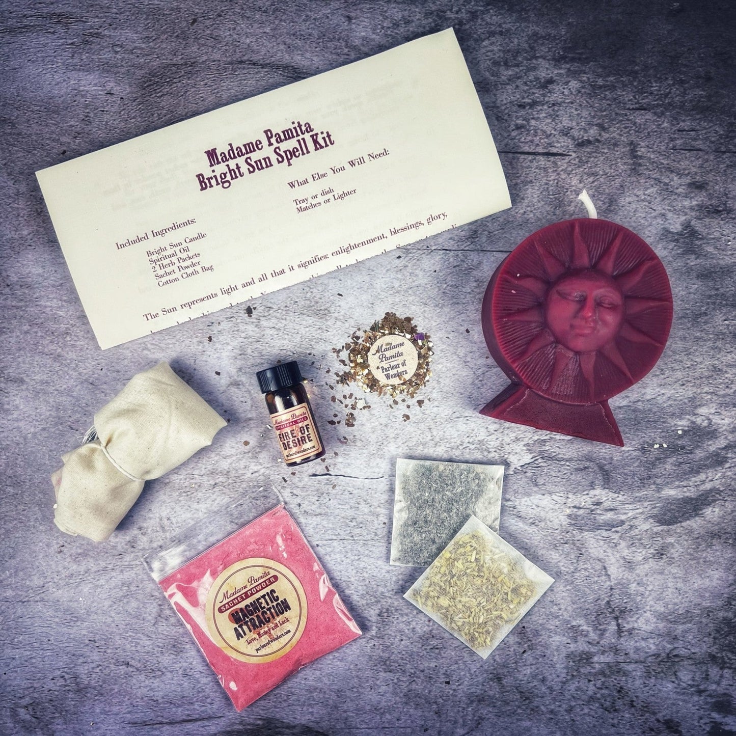 Kit de Hechizos con Velas Sol Brillante - Éxito, Fama y Energía Radiante