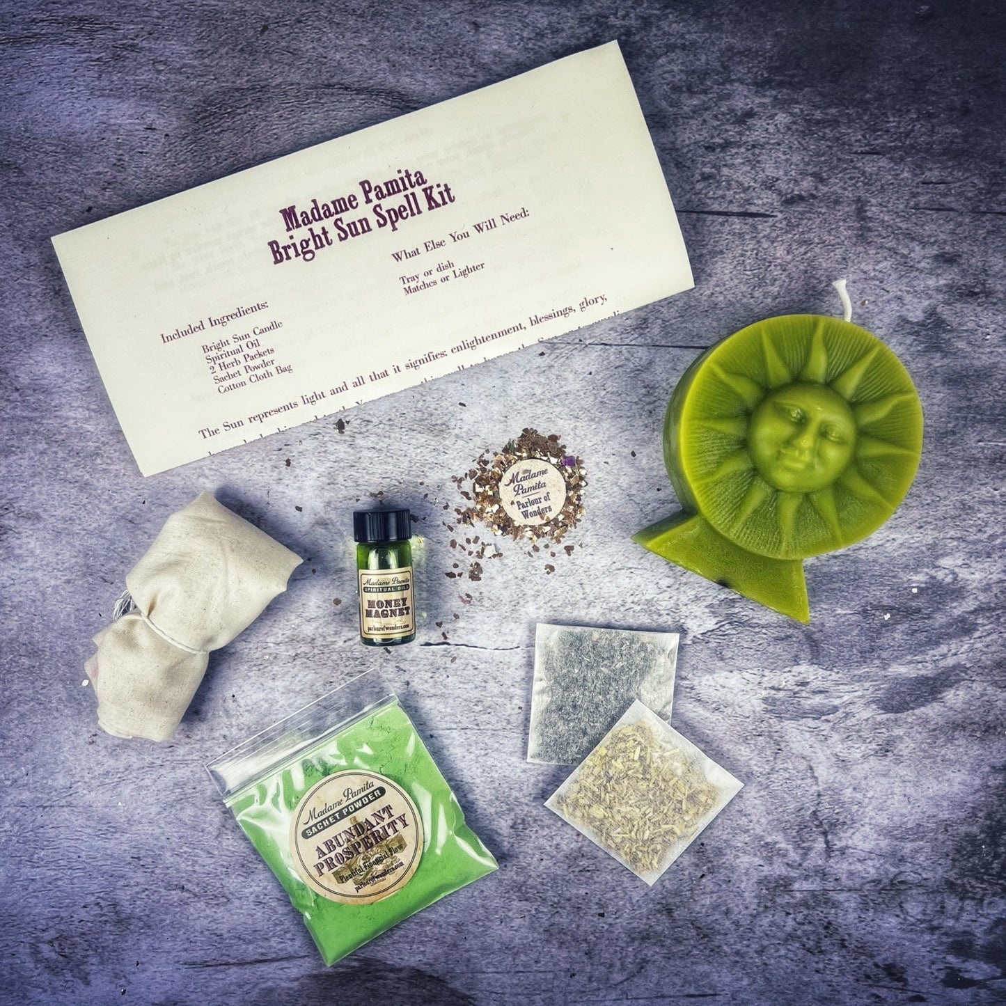 Kit de Hechizos con Velas Sol Brillante - Éxito, Fama y Energía Radiante