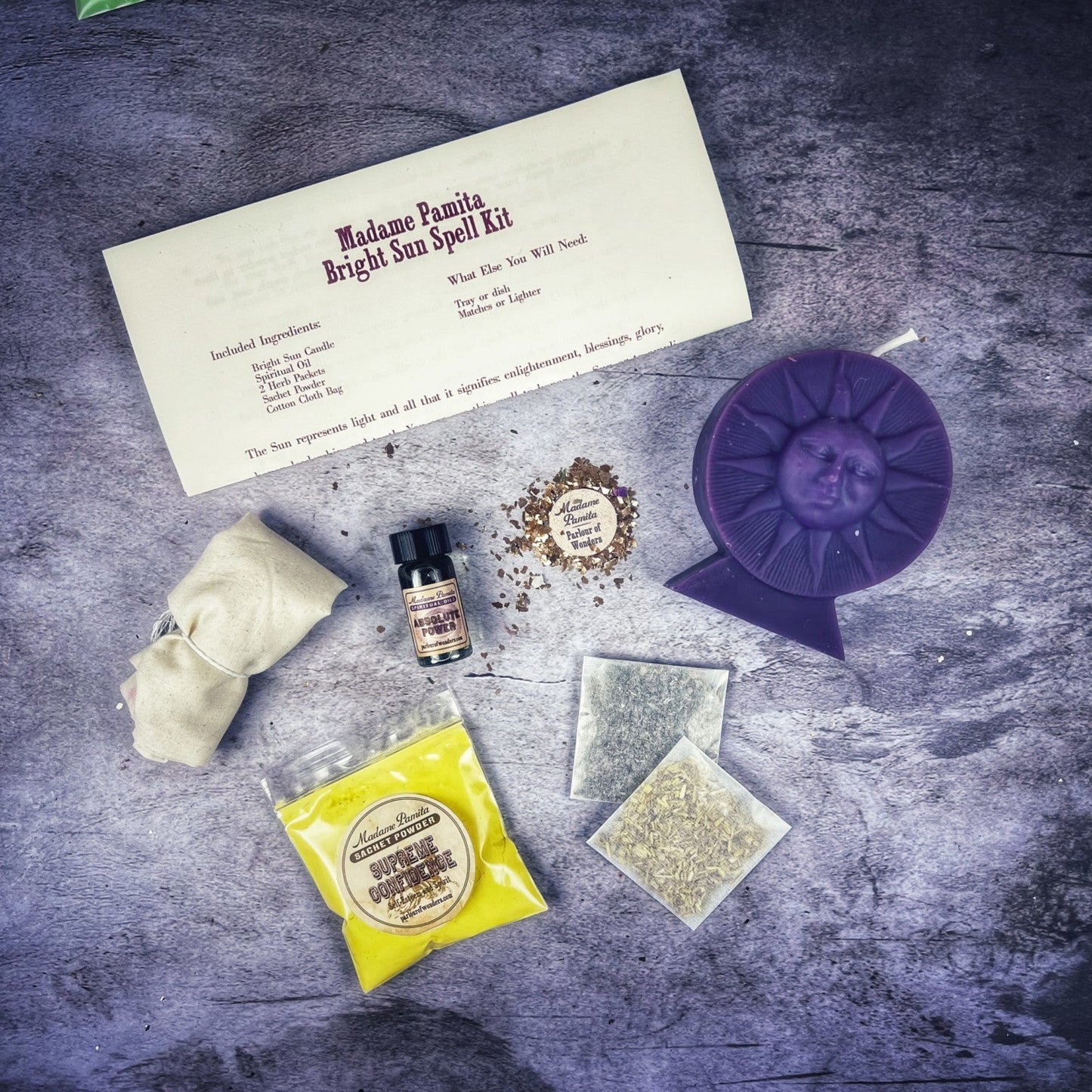 Kit de Hechizos con Velas Sol Brillante - Éxito, Fama y Energía Radiante