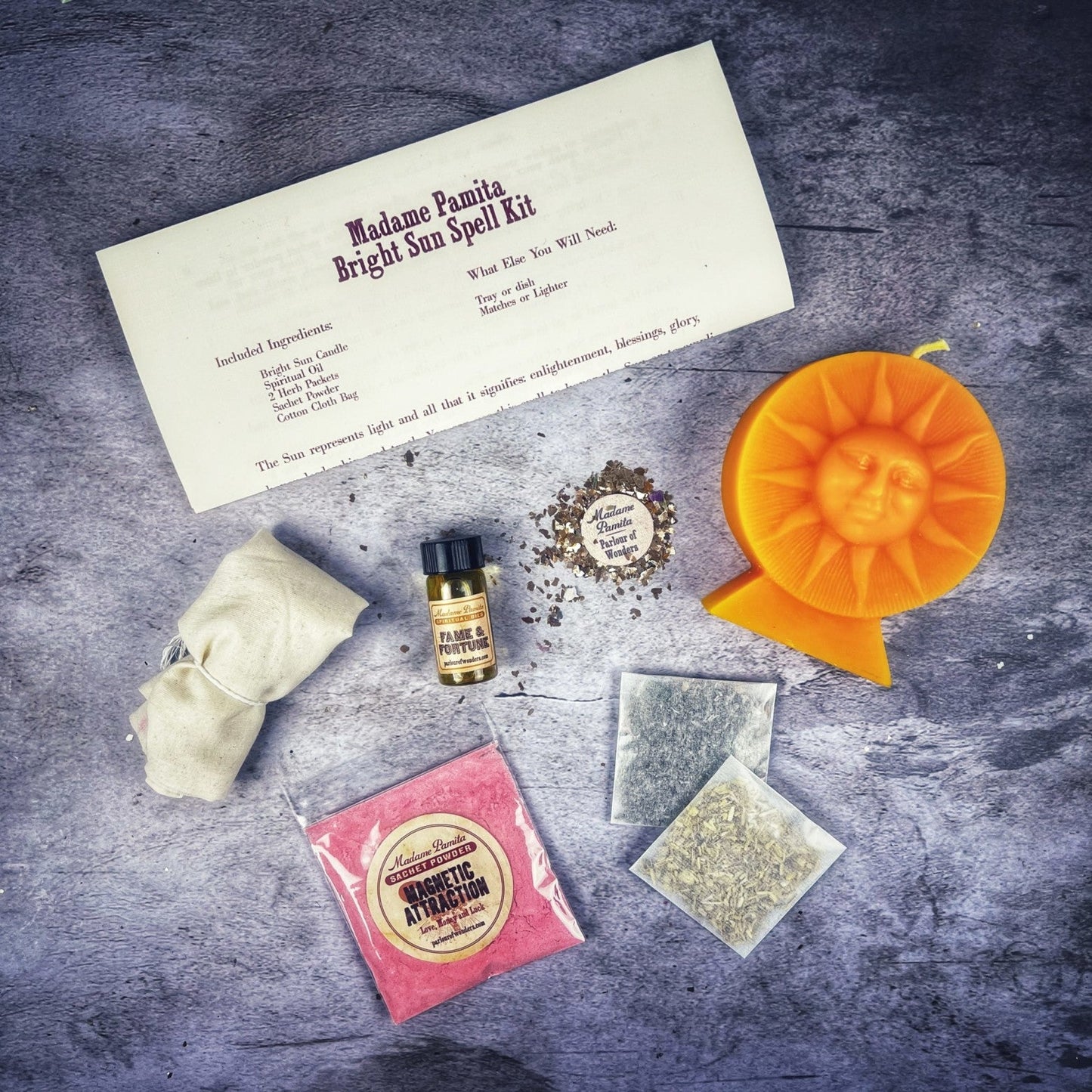 Kit de Hechizos con Velas Sol Brillante - Éxito, Fama y Energía Radiante