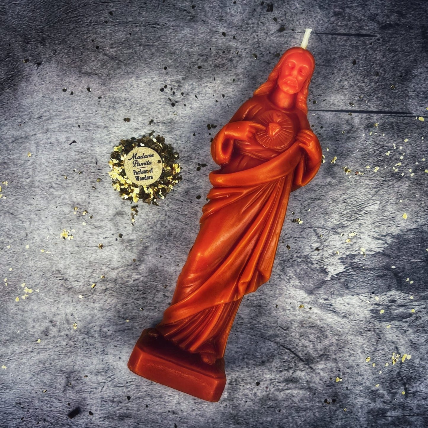 Vela de cera de abeja del Sagrado Corazón de Jesús – Amor divino y milagros