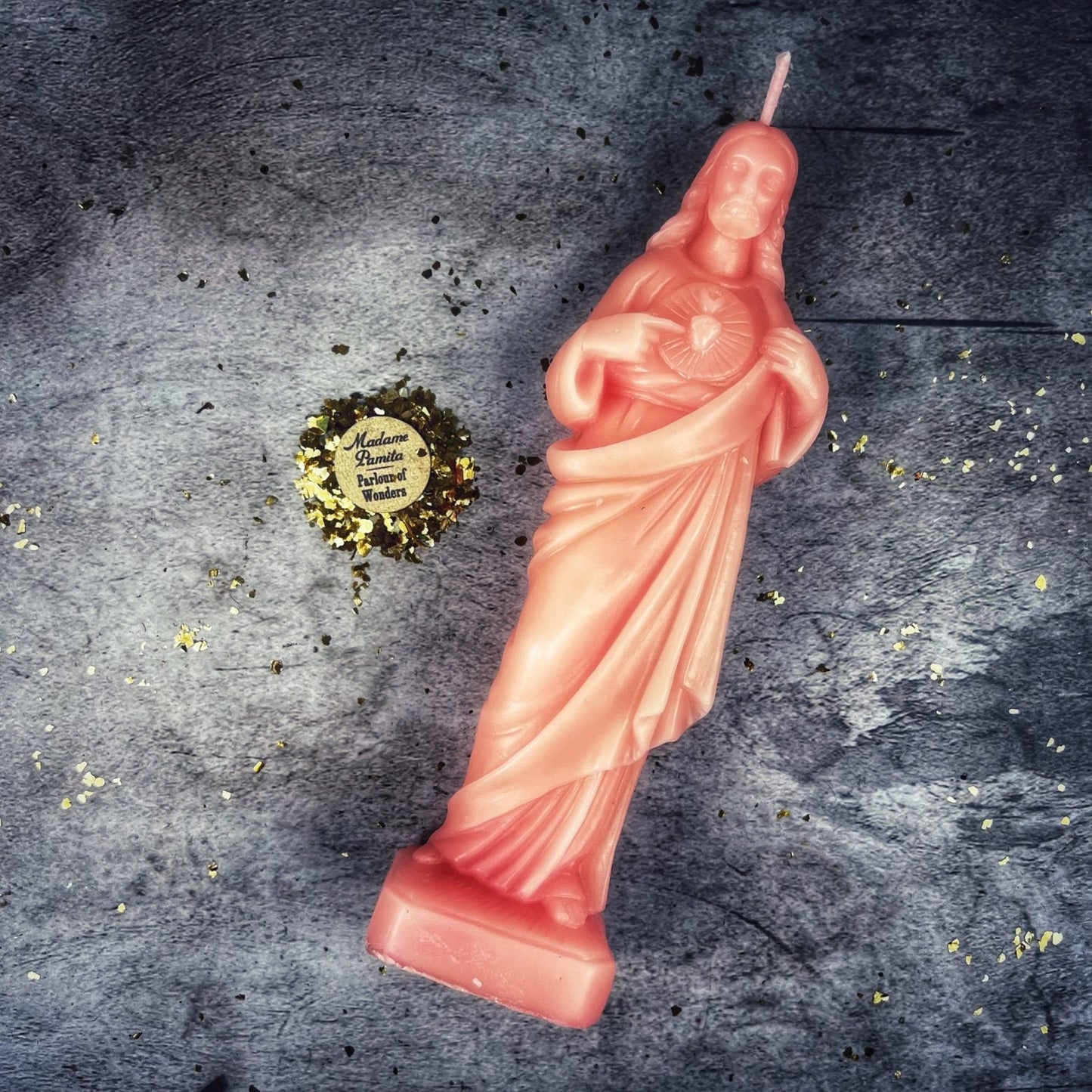 Vela de cera de abeja del Sagrado Corazón de Jesús – Amor divino y milagros