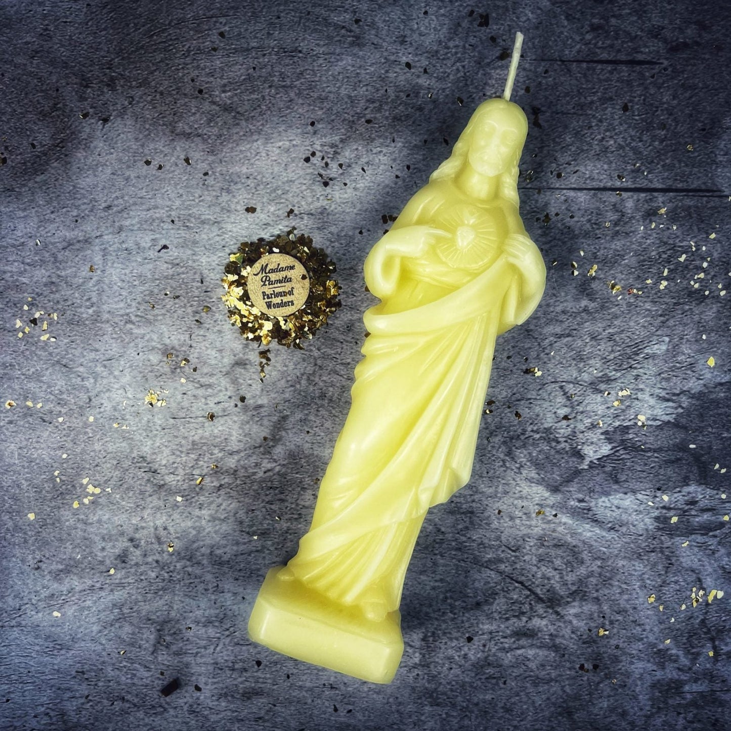 Vela de cera de abeja del Sagrado Corazón de Jesús – Amor divino y milagros