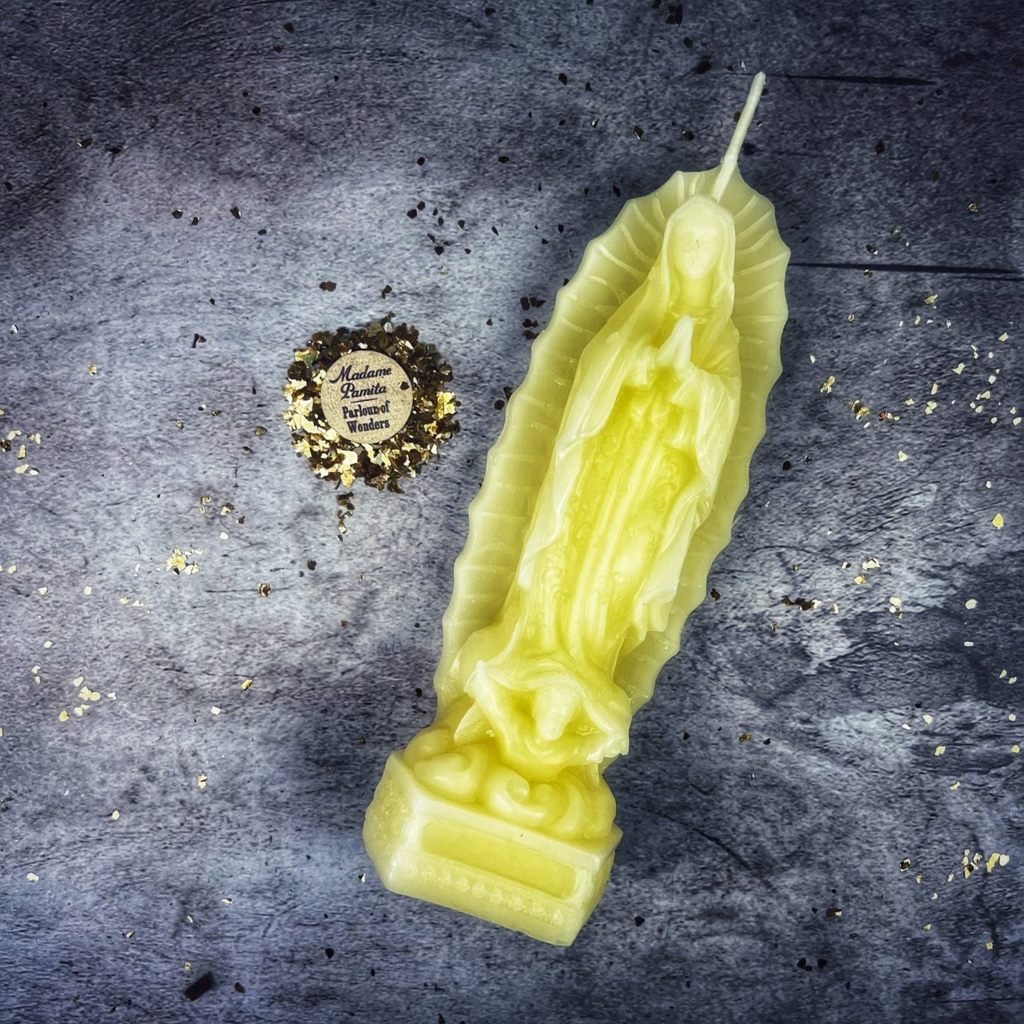 Vela Mágica de Cera de Abeja de Nuestra Señora de Guadalupe - Madre Divina y Milagros