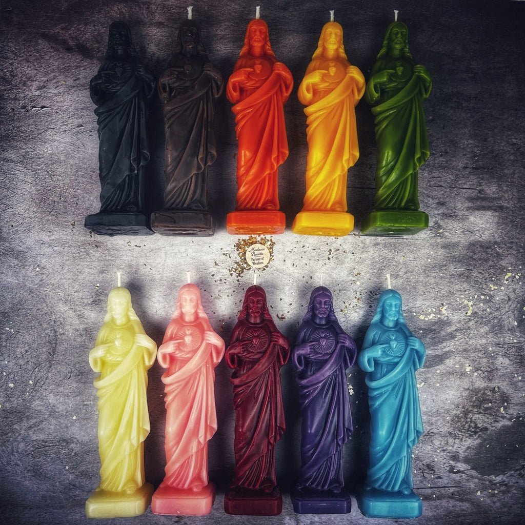 Vela de cera de abeja del Sagrado Corazón de Jesús – Amor divino y milagros