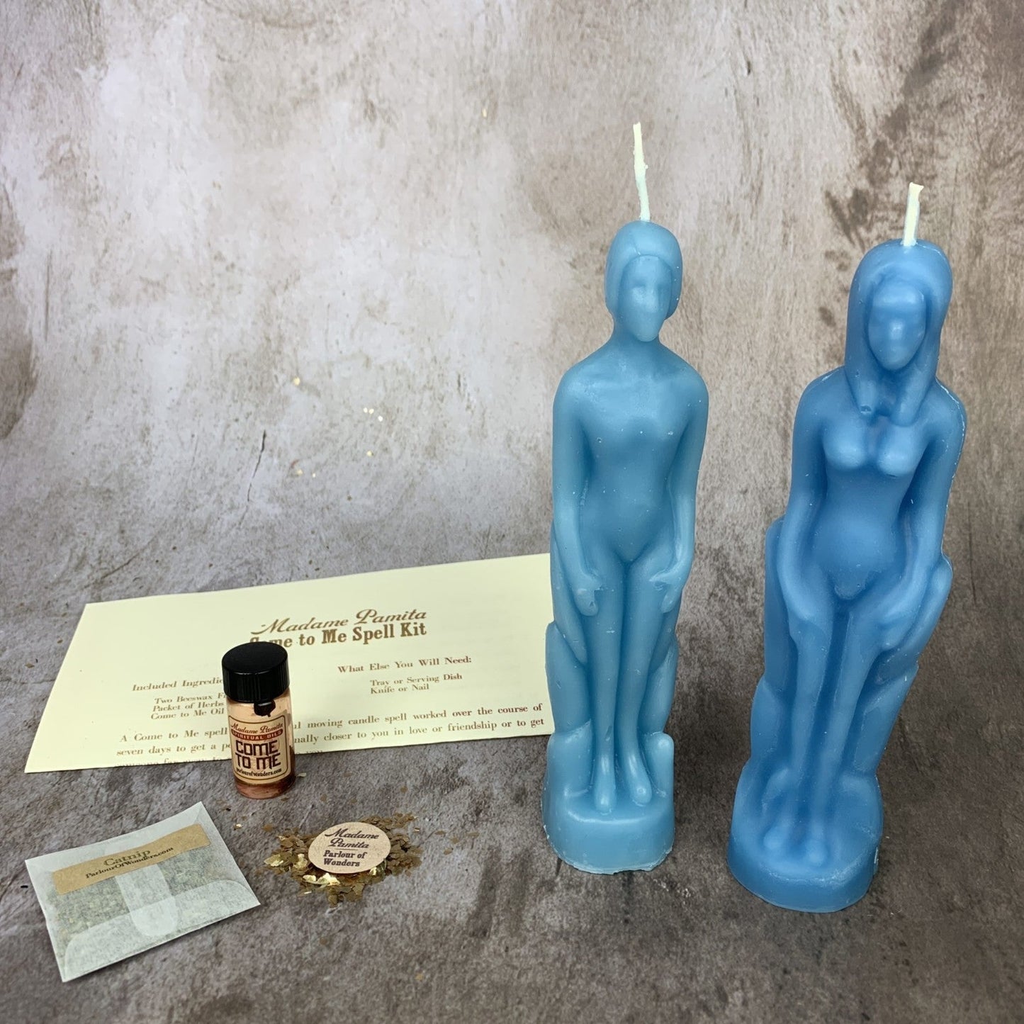 Kit de hechizos con vela "Ven a mí" Humano/Femenino - Atrae amor y pasión