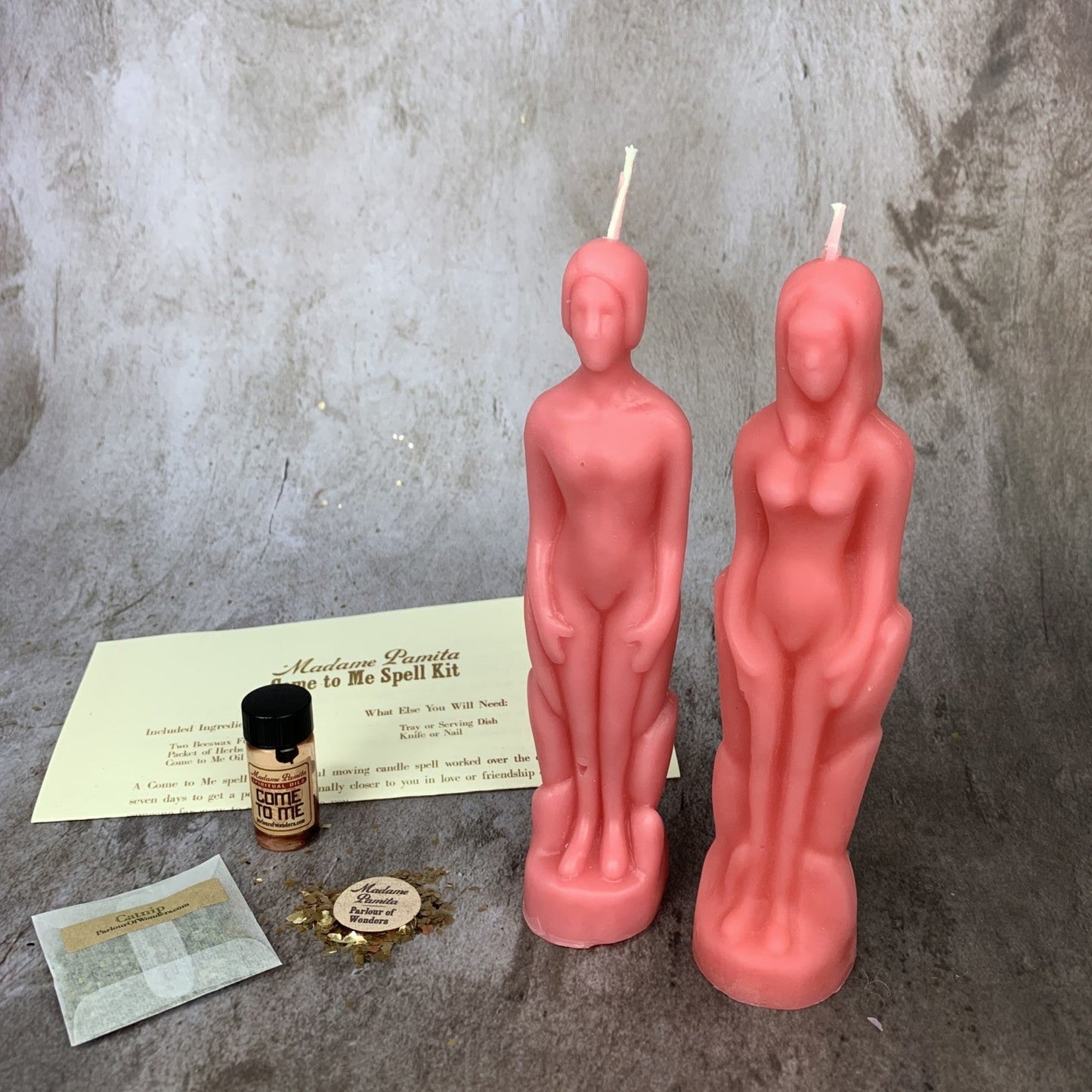 Kit de hechizos con vela "Ven a mí" Humano/Femenino - Atrae amor y pasión