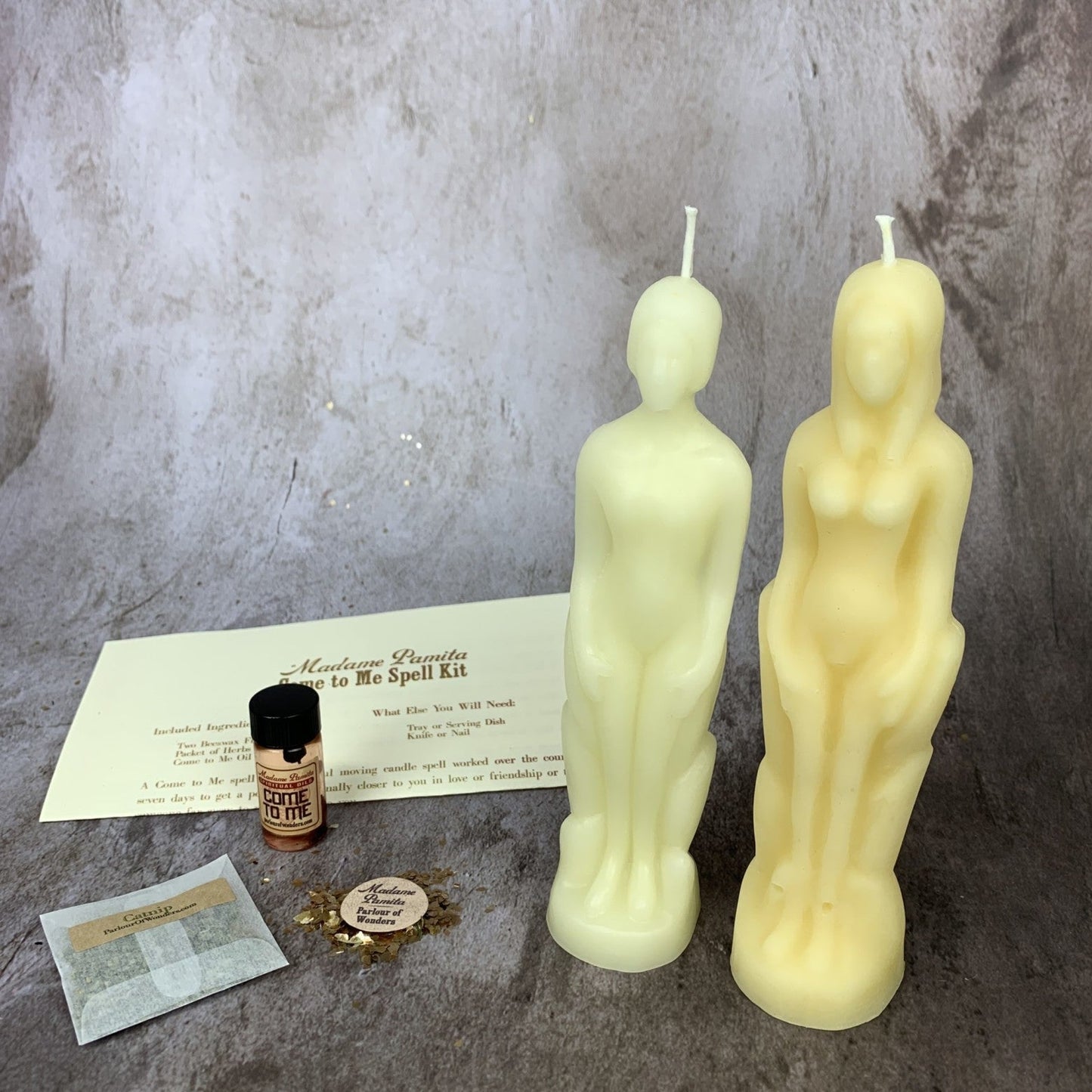 Kit de hechizos con vela "Ven a mí" Humano/Femenino - Atrae amor y pasión