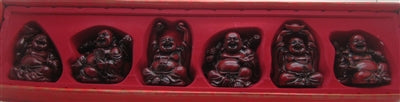 Estatuas de Buda Sonriente de 3" (Juego de 6 Figurillas) Elige el color