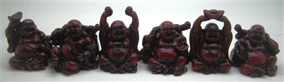 Estatuas de Buda Sonriente de 3" (Juego de 6 Figurillas) Elige el color