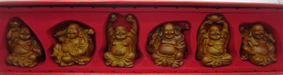 Estatuas de Buda Sonriente de 3" (Juego de 6 Figurillas) Elige el color