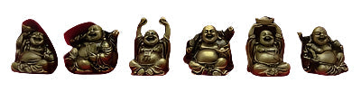 Estatuas de Buda Sonriente de 3" (Juego de 6 Figurillas) Elige el color