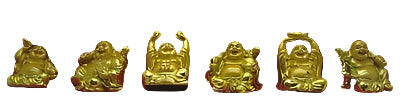 Estatuas de Buda Sonriente de 3" (Juego de 6 Figurillas) Elige el color