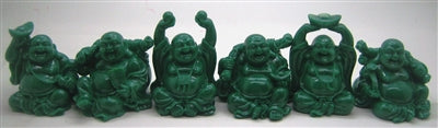 Estatuas de Buda Sonriente de 3" (Juego de 6 Figurillas) Elige el color