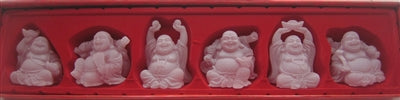 Estatuas de Buda Sonriente de 3" (Juego de 6 Figurillas) Elige el color
