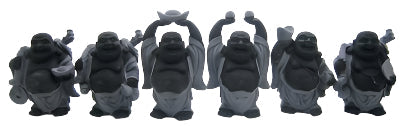 Estatuas de Buda Sonriente de 4 Pulgadas (Set de 6 Figuras) - Elija el Color