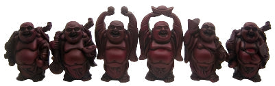 Estatuas de Buda Sonriente de 4 Pulgadas (Set de 6 Figuras) - Elija el Color