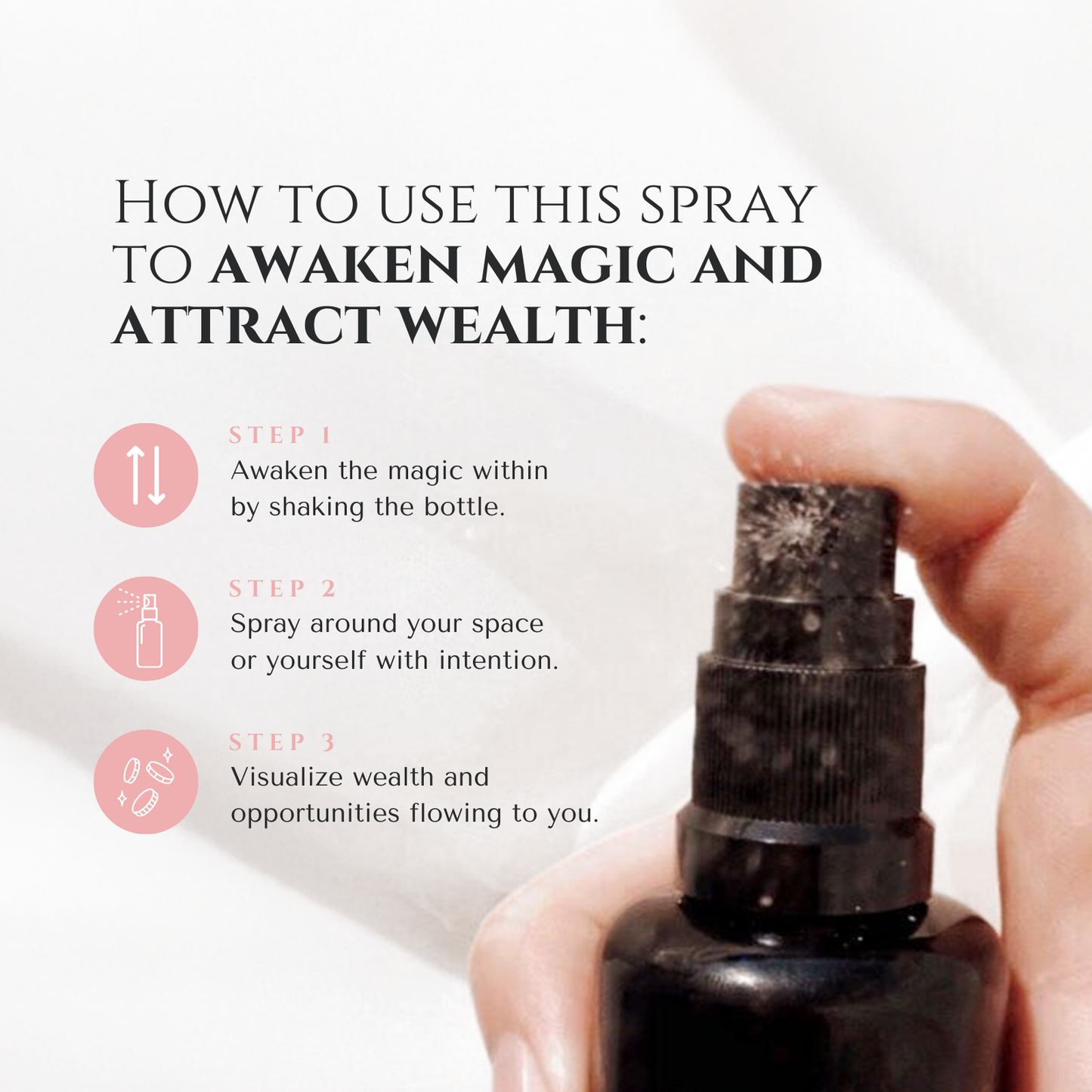 Spray Prosperidad Limpiador Energético — Rociador Ritual Imán de Dinero