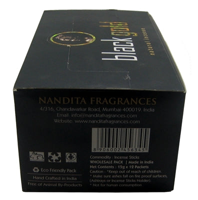 Varitas de incienso Nandita Black Gold, 15 gramos (12 unidades/caja)