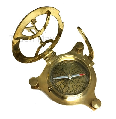 Brújula Solar - Reloj de Sol de Latón Macizo