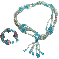 Collar y Pulsera de Yemayá Celeste
