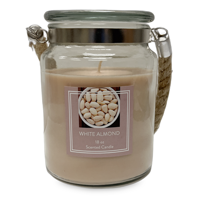 Vela de cristal con asa de cuerda - Almendra blanca
