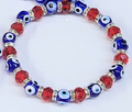 Pulsera apilable de cuentas rojas del mal de ojo
