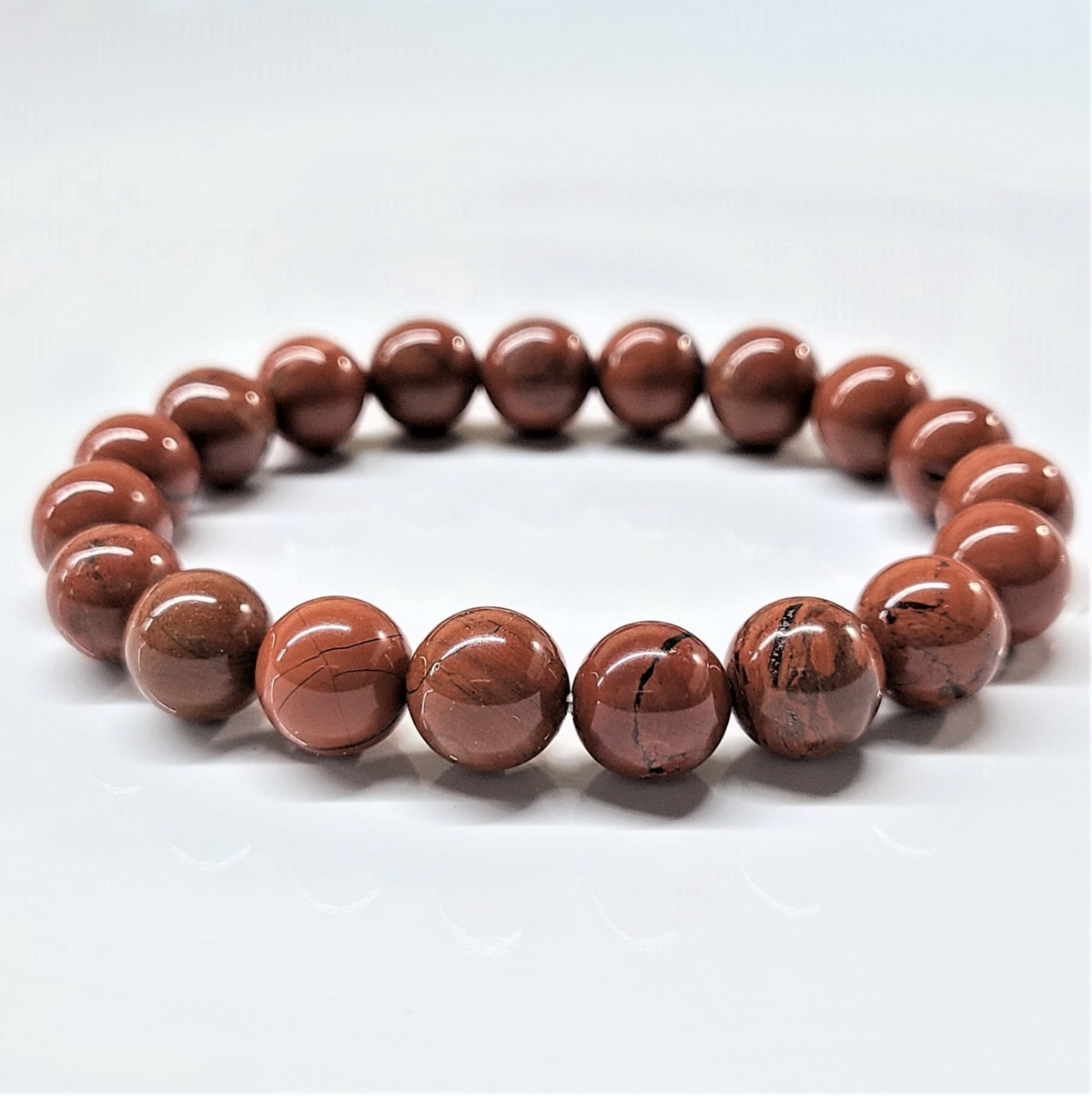 Pulsera de cuentas redondas de Jaspe Rojo - Vitalidad Duradera