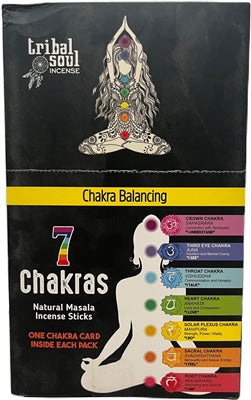 Tribal Soul - 7 CHAKRA - Varitas de Incienso para Sahumerio (Caja de 12 Paquetes)