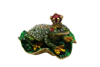 Príncipe rana con joyas, guardajoyas de 2.5". TRNK-4383