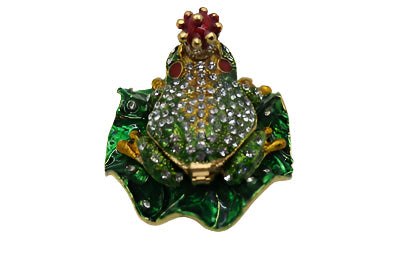 Príncipe rana con joyas, guardajoyas de 2.5". TRNK-4383